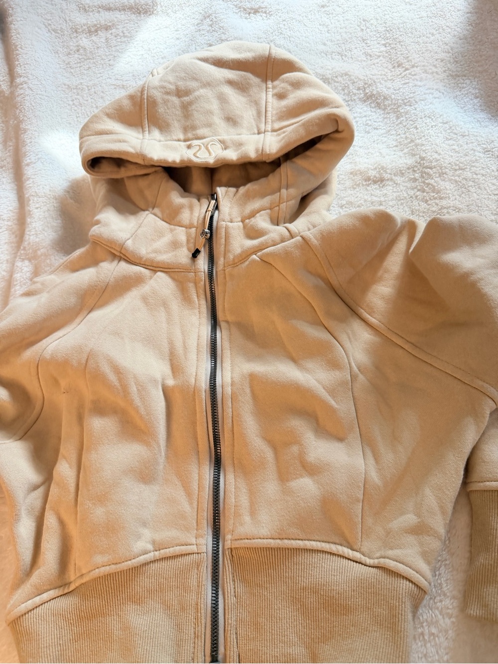 lululemon athletica Cream Full-Zip Hooded Bomber Jacket